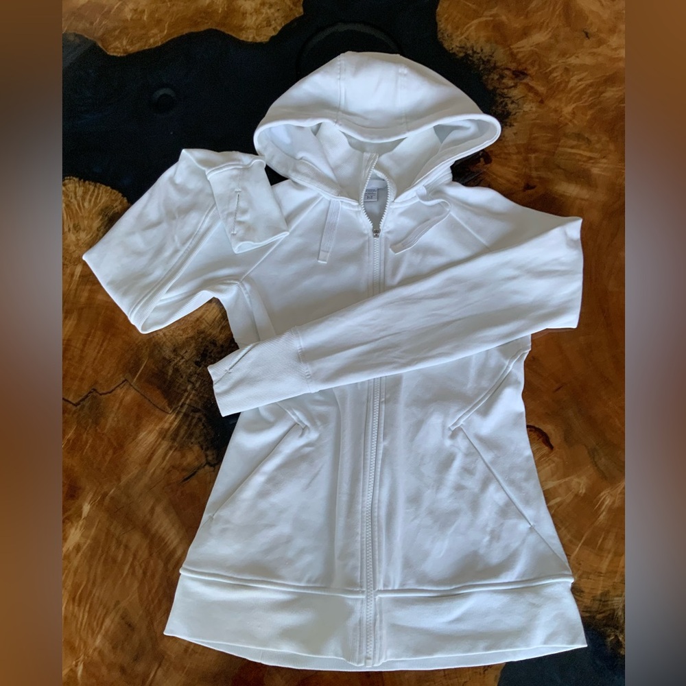 ATHLETA Triumph  Zip-Up Hoodie in White / S T